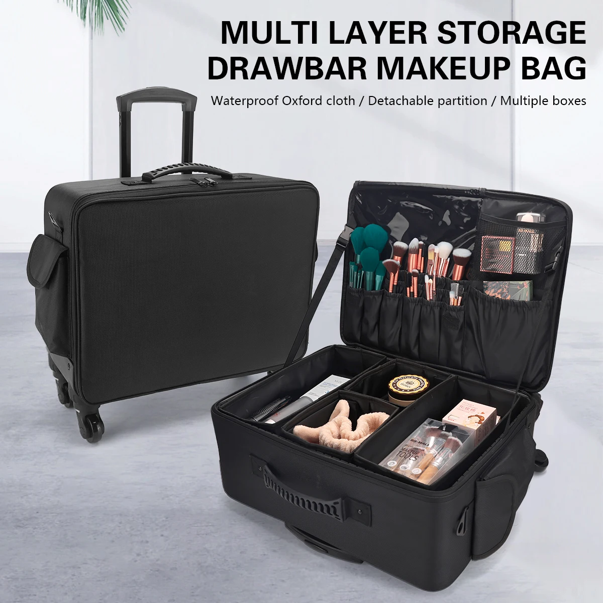 Beauty Makeup Trolley - Professional Barber Trolley Case Large Storage