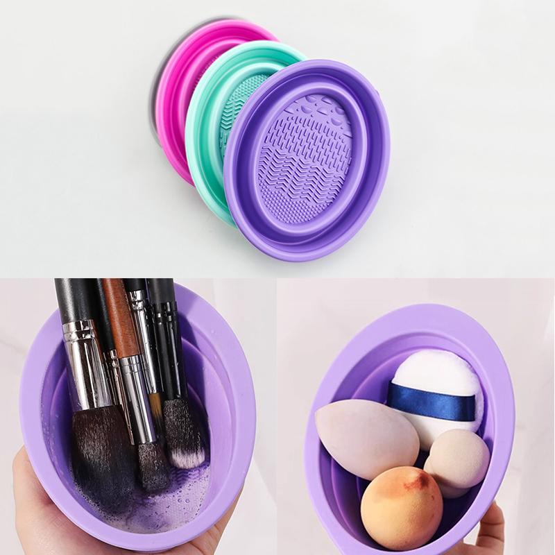 Beauty Makeup Brands - Soft Silicone Makeup Brush Cleaner Folding