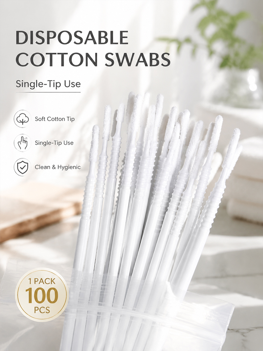 Beauty Makeup Tool - Disposable Long Cotton Swabs Eyelash Extensions