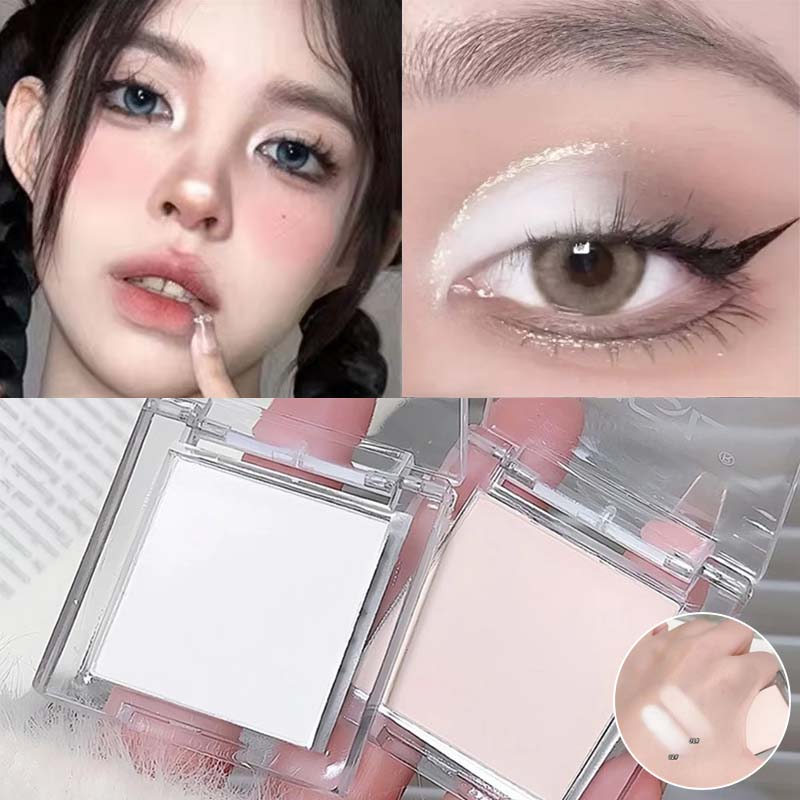 Highlighter Bronzer Palette - Matte Highlighter Powder Eyeshadow Palette White