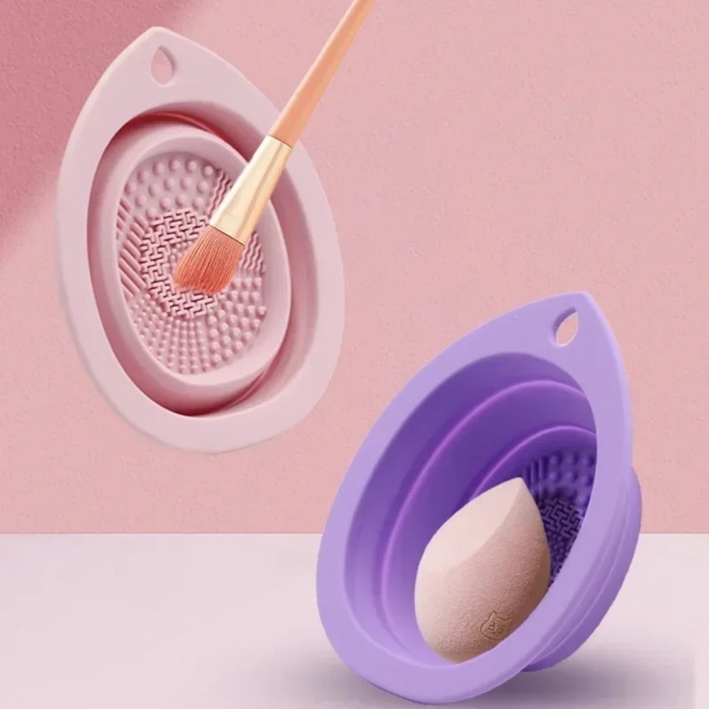 Beauty Makeup Brands - Silicone Makeup Brush Cleaning Bowl Foldable