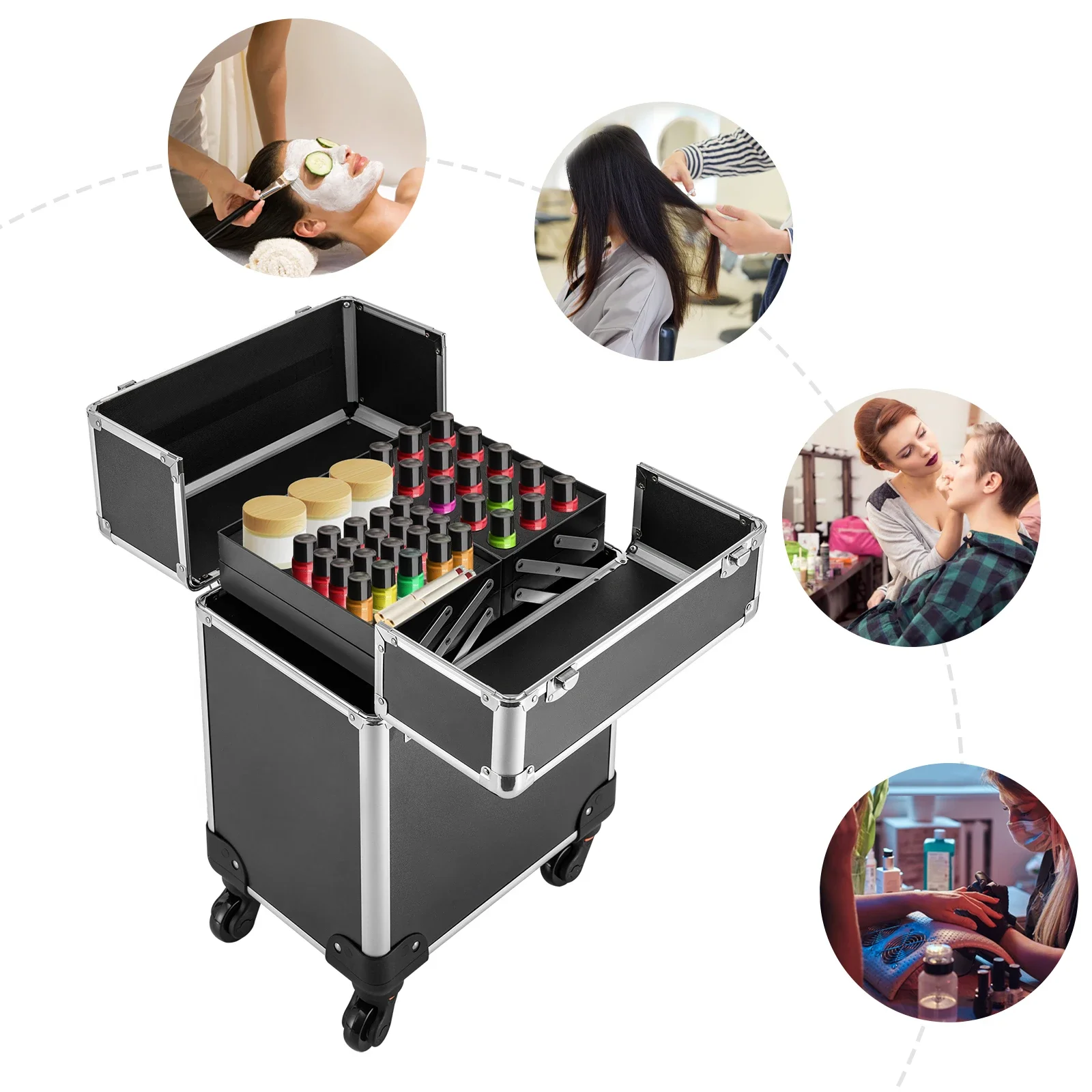 Rolling Makeup Train Case Larg - Beauty Makeup Trolley review and price