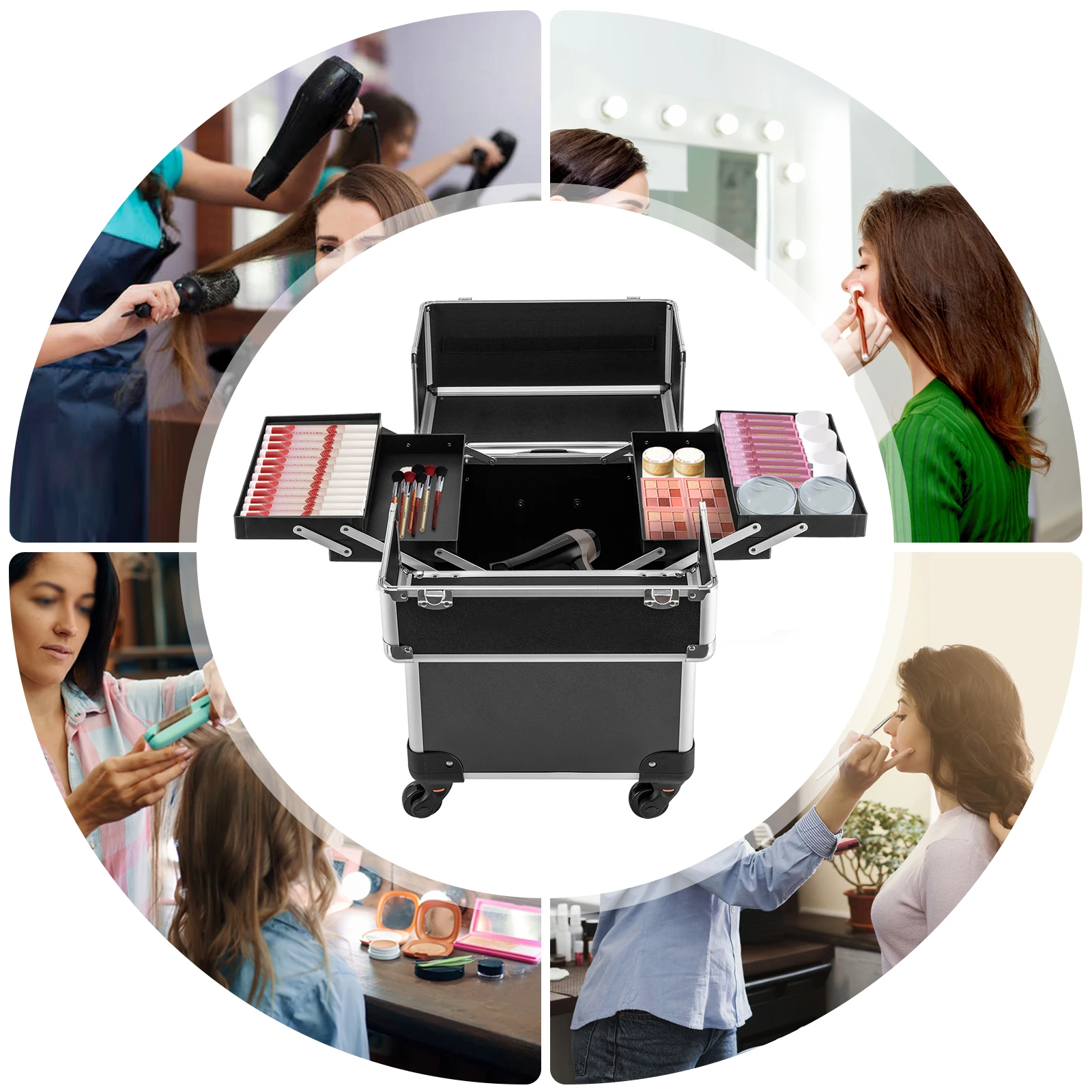 Rolling Makeup Train Case Larg - Beauty Makeup Trolley review and price